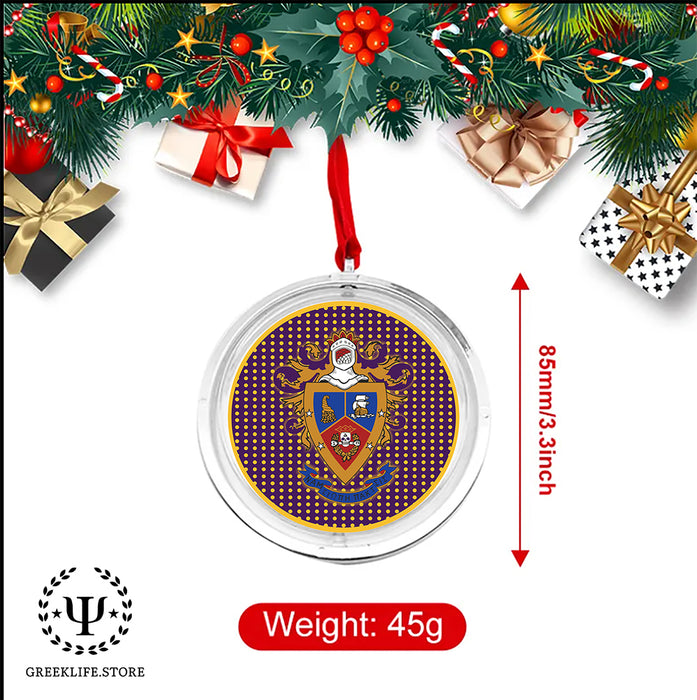 Delta Sigma Pi Christmas Reversible Flat Round Ornament