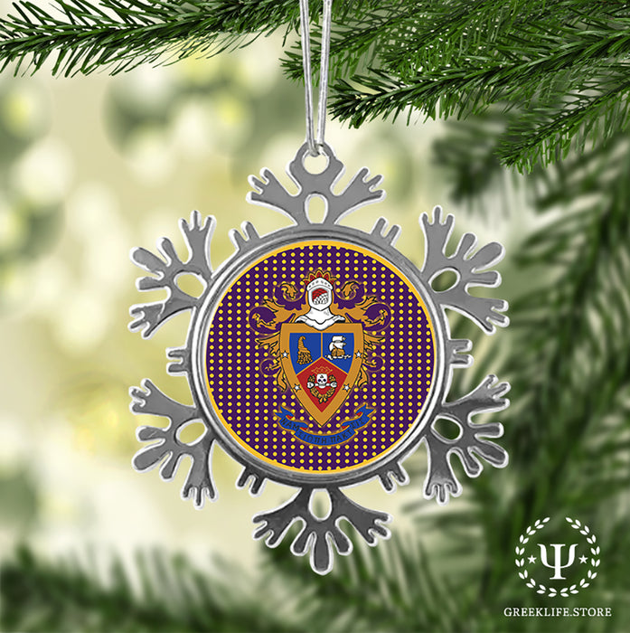 Delta Sigma Pi Christmas Ornament - Snowflake Metal