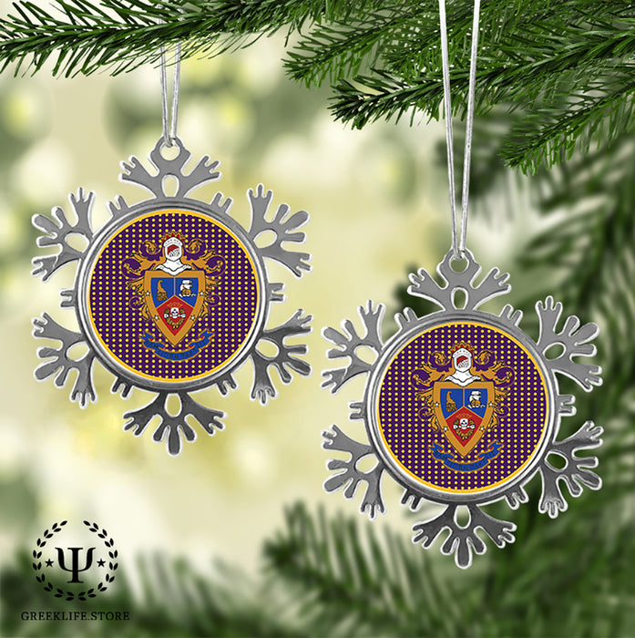 Delta Sigma Pi Christmas Ornament - Snowflake Metal