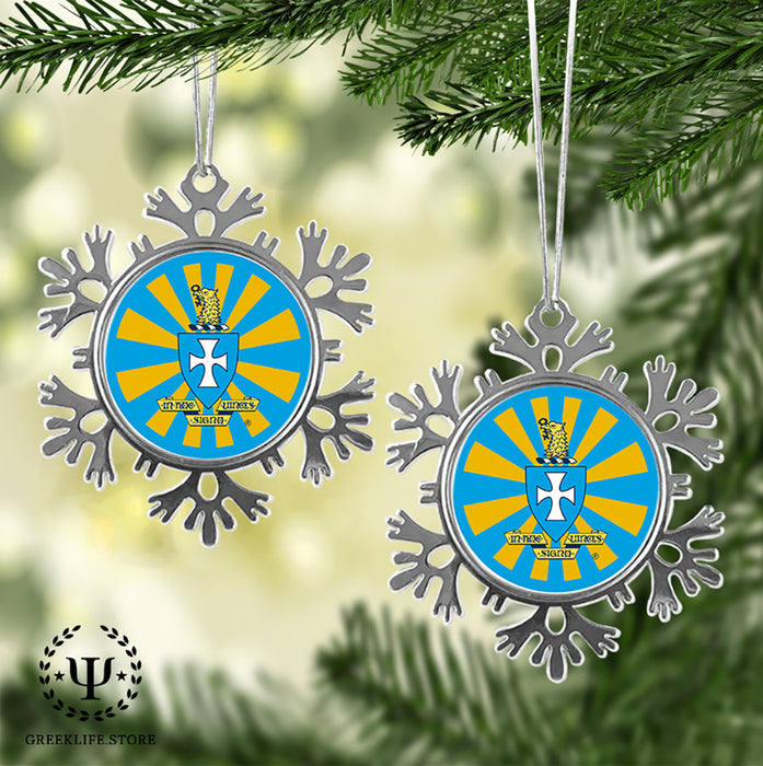 Sigma Chi Christmas Ornament - Snowflake Metal