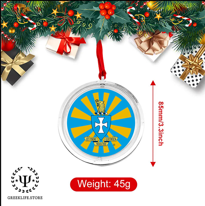 Sigma Chi Christmas Reversible Flat Round Ornament