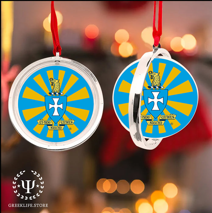 Sigma Chi Christmas Reversible Flat Round Ornament