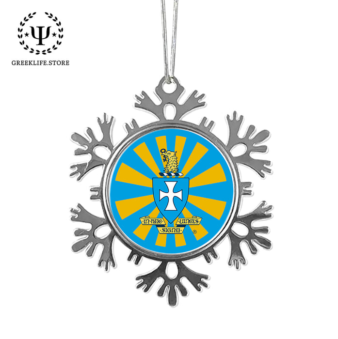 Sigma Chi Christmas Ornament - Snowflake Metal