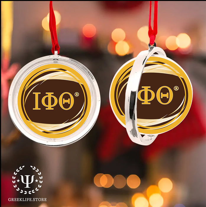 Iota Phi Theta Christmas Reversible Flat Round Ornament
