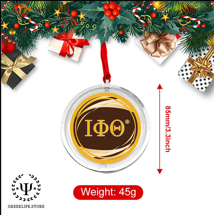 Iota Phi Theta Christmas Reversible Flat Round Ornament