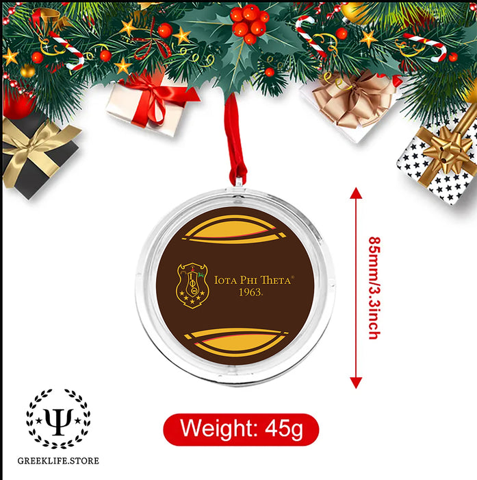 Iota Phi Theta Christmas Reversible Flat Round Ornament