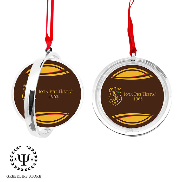 Iota Phi Theta Christmas Reversible Flat Round Ornament
