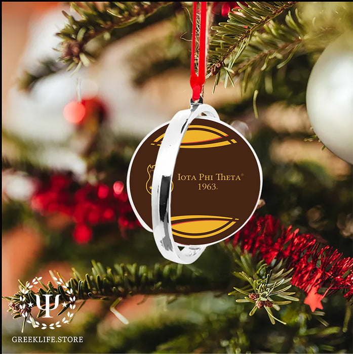 Iota Phi Theta Christmas Reversible Flat Round Ornament