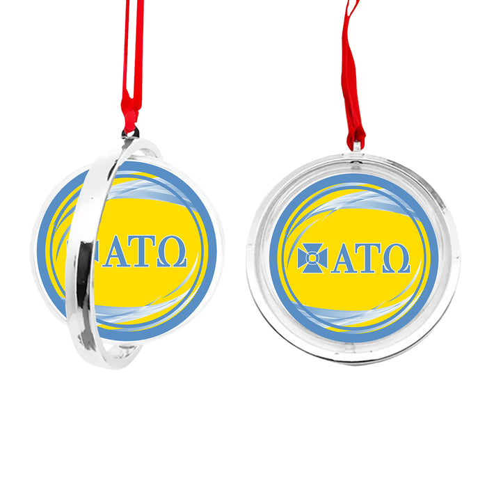 Alpha Tau Omega Christmas Reversible Flat Round Ornament