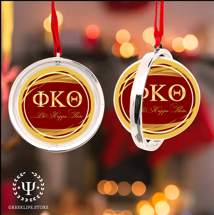 Phi Kappa Theta Christmas Reversible Flat Round Ornament
