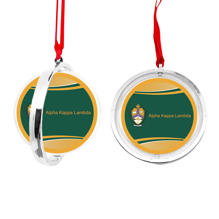 Alpha Kappa Lambda Christmas Reversible Flat Round Ornament