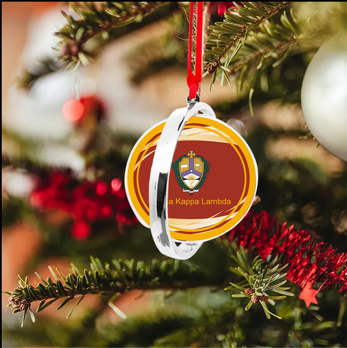 Alpha Kappa Lambda Christmas Reversible Flat Round Ornament