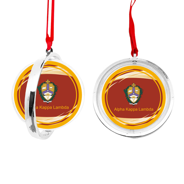 Alpha Kappa Lambda Christmas Reversible Flat Round Ornament