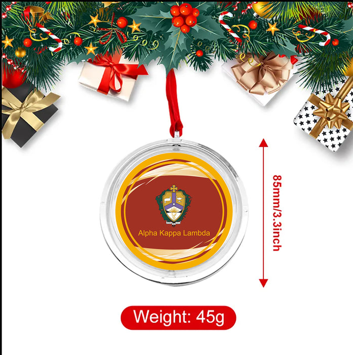 Alpha Kappa Lambda Christmas Reversible Flat Round Ornament