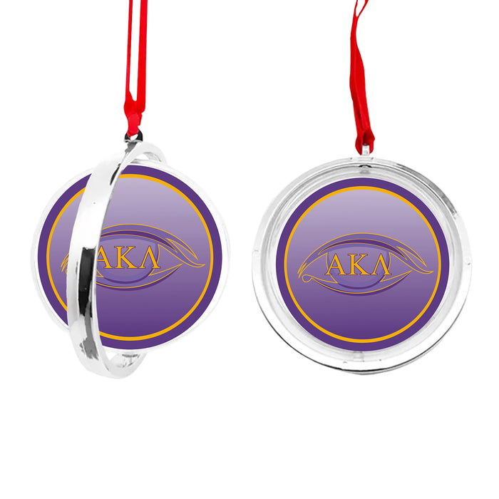 Alpha Kappa Lambda Christmas Reversible Flat Round Ornament