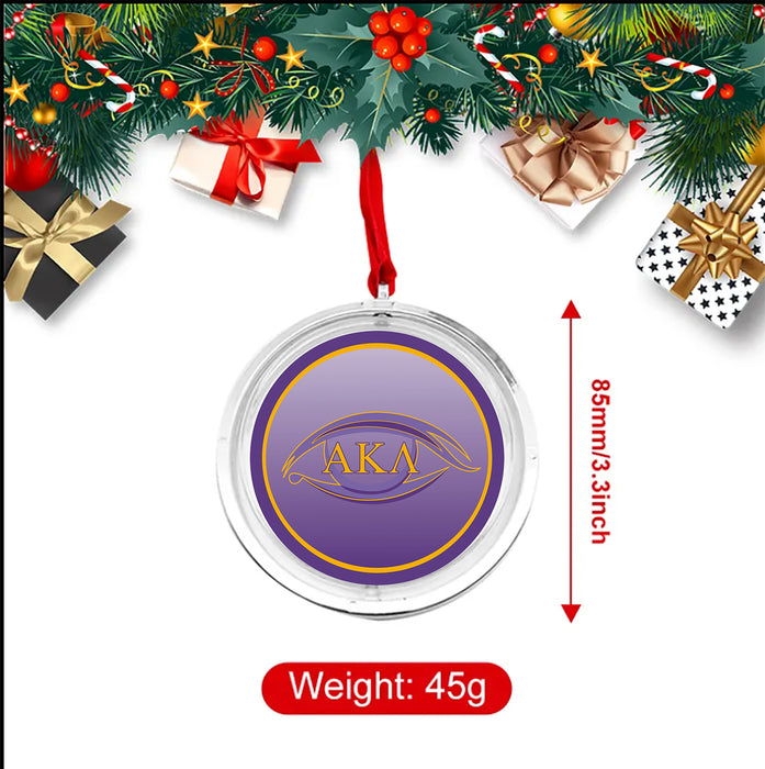 Alpha Kappa Lambda Christmas Reversible Flat Round Ornament