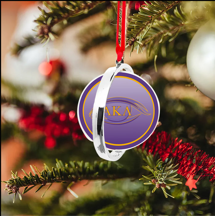Alpha Kappa Lambda Christmas Reversible Flat Round Ornament