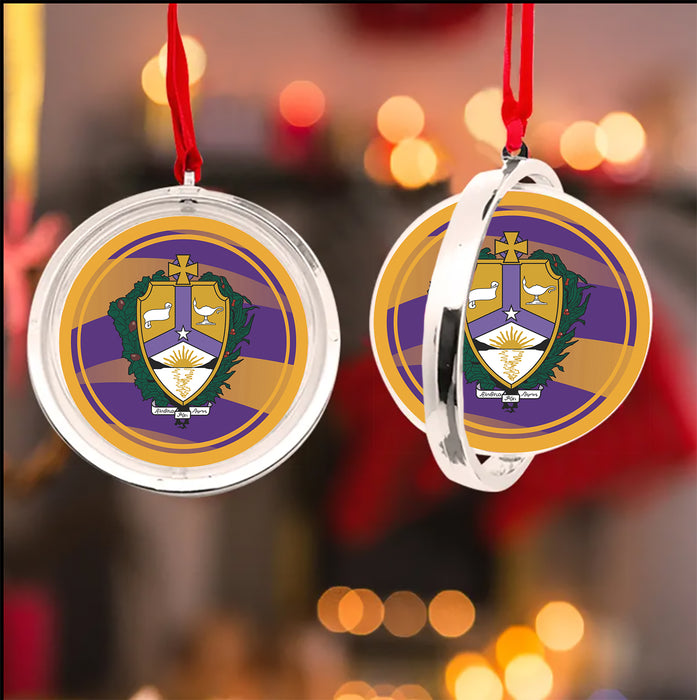 Alpha Kappa Lambda Christmas Reversible Flat Round Ornament
