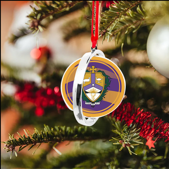 Alpha Kappa Lambda Christmas Reversible Flat Round Ornament