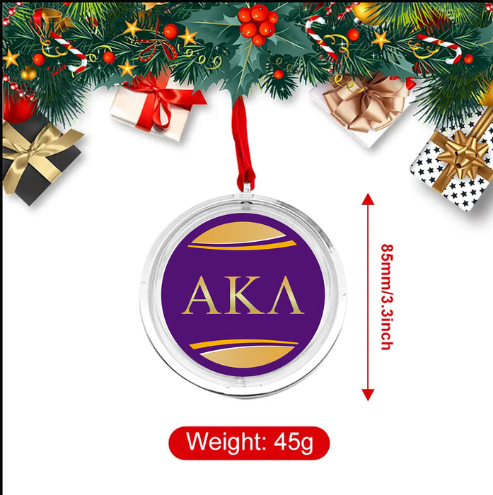 Alpha Kappa Lambda Christmas Reversible Flat Round Ornament