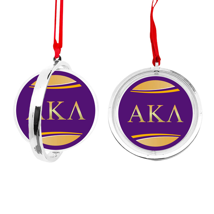 Alpha Kappa Lambda Christmas Reversible Flat Round Ornament