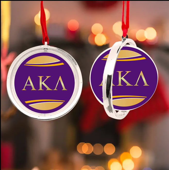 Alpha Kappa Lambda Christmas Reversible Flat Round Ornament