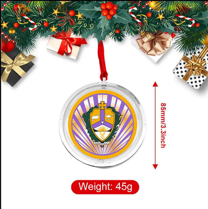 Alpha Kappa Lambda Christmas Reversible Flat Round Ornament