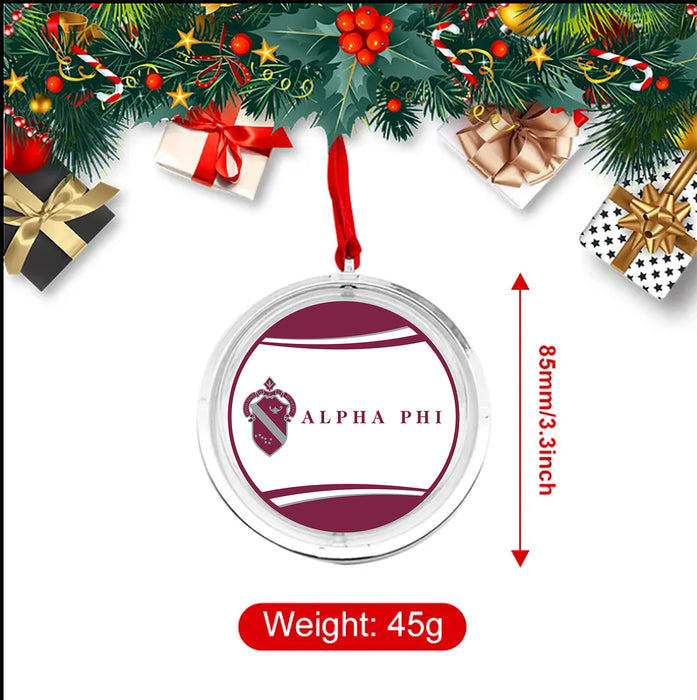 Alpha Phi Christmas Reversible Flat Round Ornament