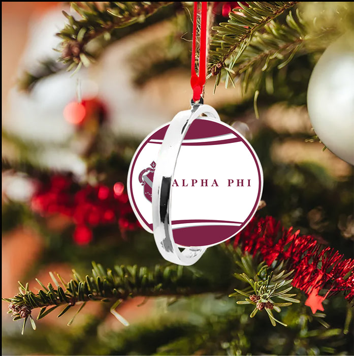 Alpha Phi Christmas Reversible Flat Round Ornament