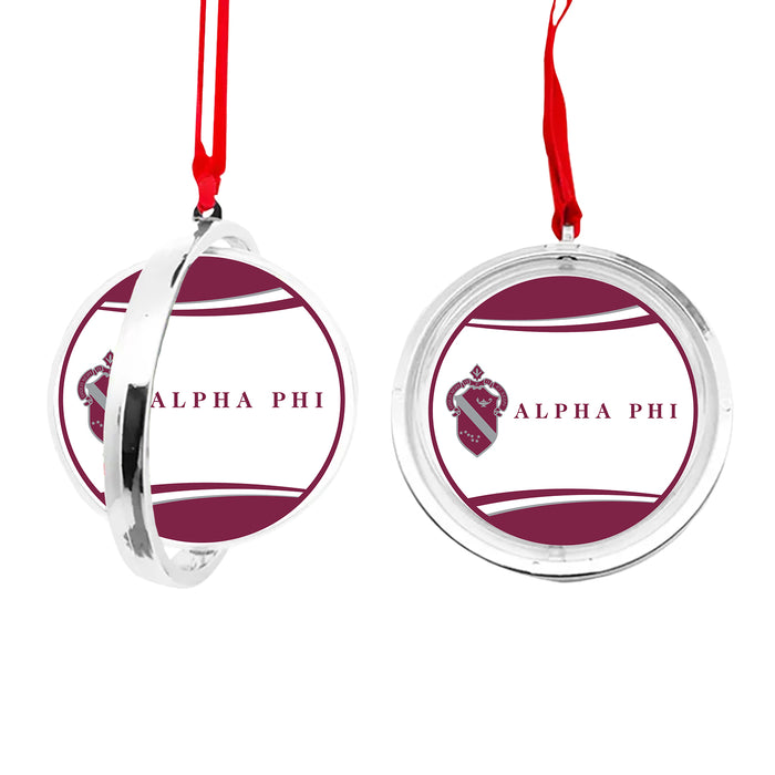 Alpha Phi Christmas Reversible Flat Round Ornament
