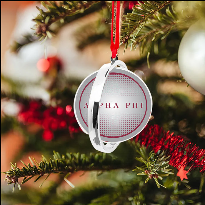 Alpha Phi Christmas Reversible Flat Round Ornament