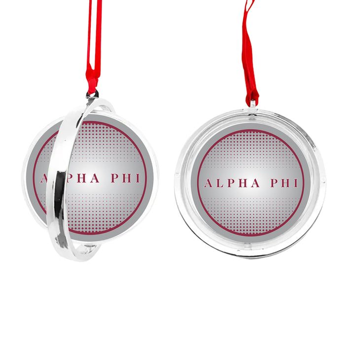 Alpha Phi Christmas Reversible Flat Round Ornament
