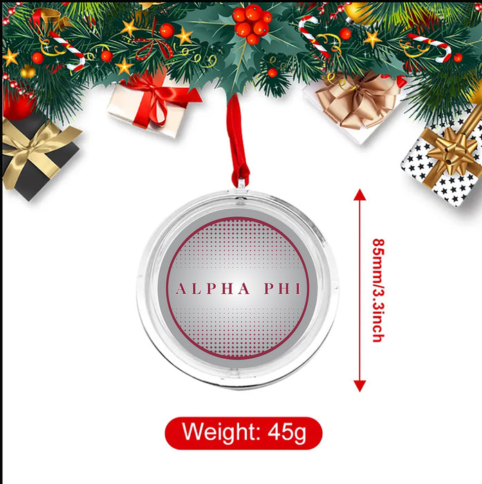 Alpha Phi Christmas Reversible Flat Round Ornament