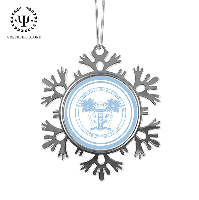 Mu Sigma Upsilon Christmas Ornament - Snowflake Metal
