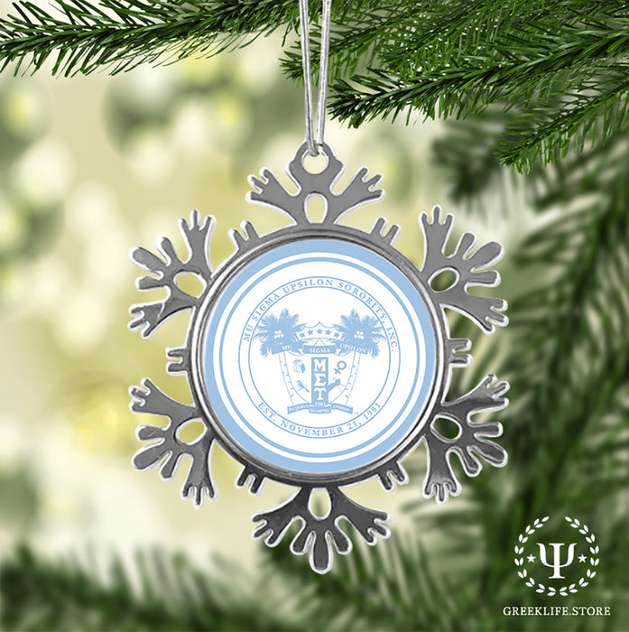 Mu Sigma Upsilon Christmas Ornament - Snowflake Metal