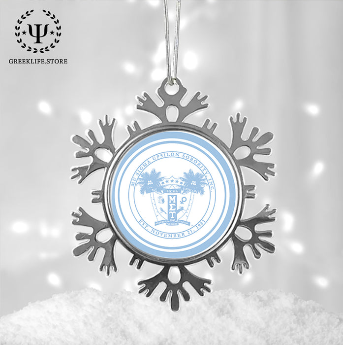 Mu Sigma Upsilon Christmas Ornament - Snowflake Metal