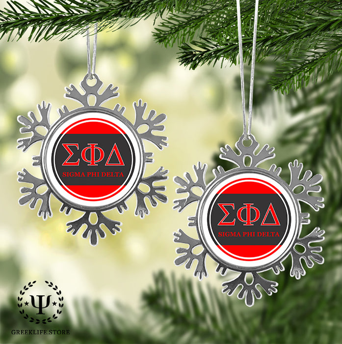 Sigma Phi Delta Christmas Ornament - Snowflake Metal