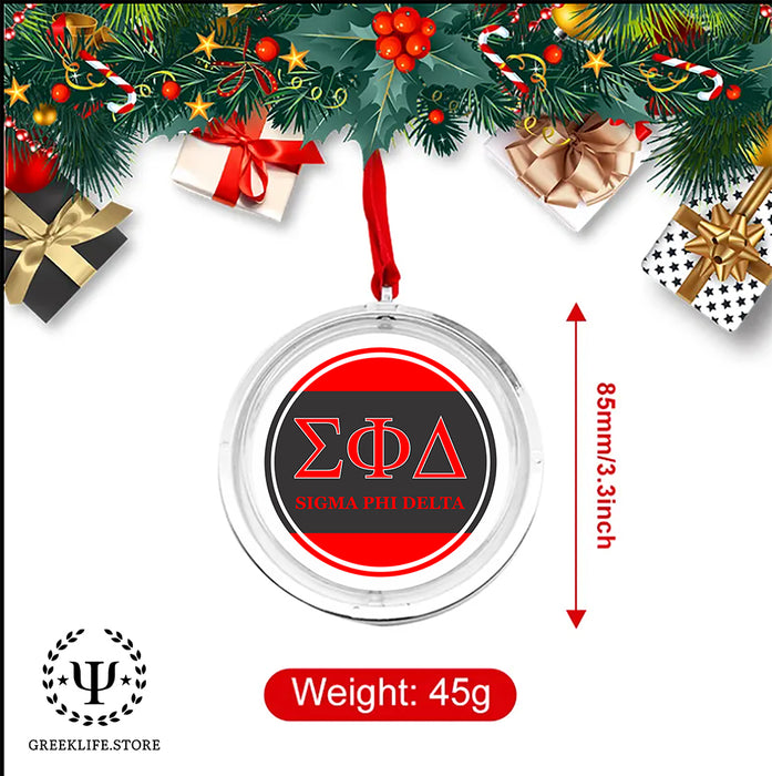 Sigma Phi Delta Christmas Reversible Flat Round Ornament