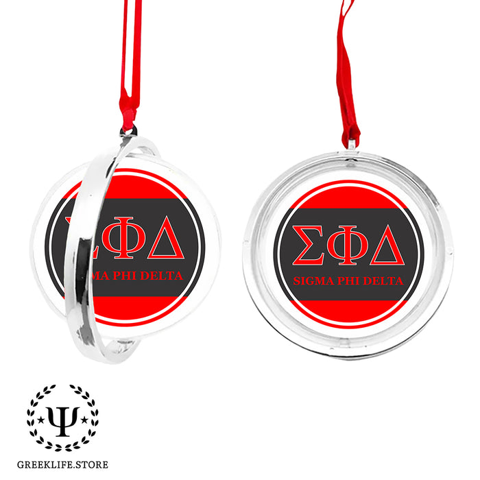 Sigma Phi Delta Christmas Reversible Flat Round Ornament