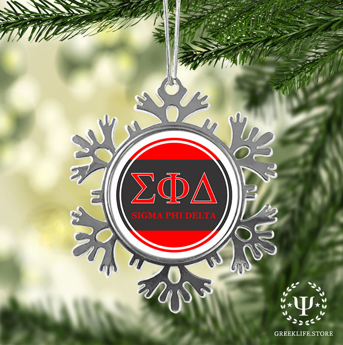 Sigma Phi Delta Christmas Ornament - Snowflake Metal