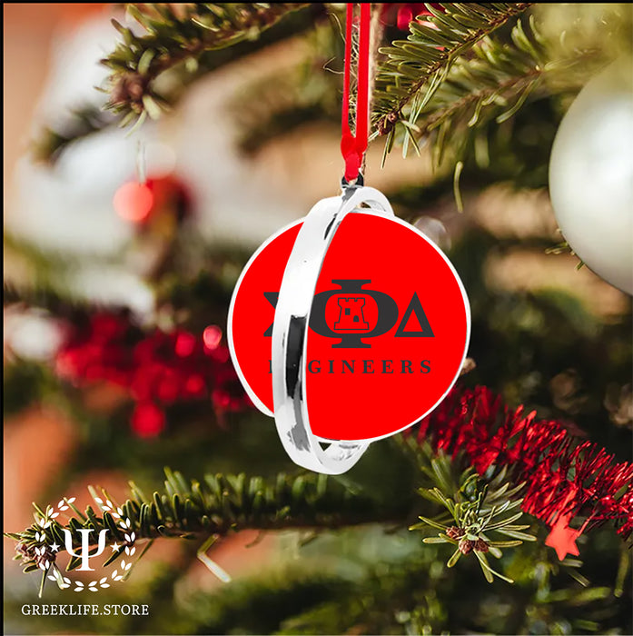 Sigma Phi Delta Christmas Reversible Flat Round Ornament