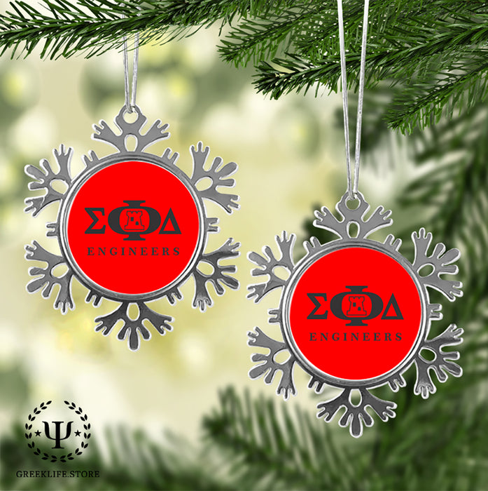 Sigma Phi Delta Christmas Ornament - Snowflake Metal