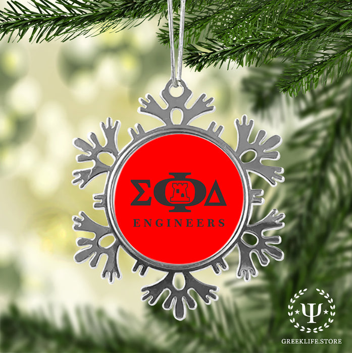 Sigma Phi Delta Christmas Ornament - Snowflake Metal