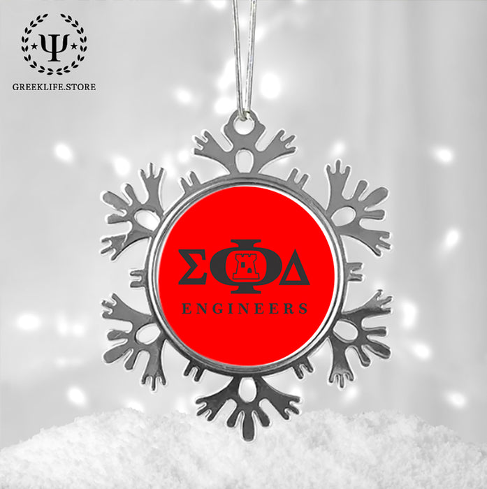 Sigma Phi Delta Christmas Ornament - Snowflake Metal