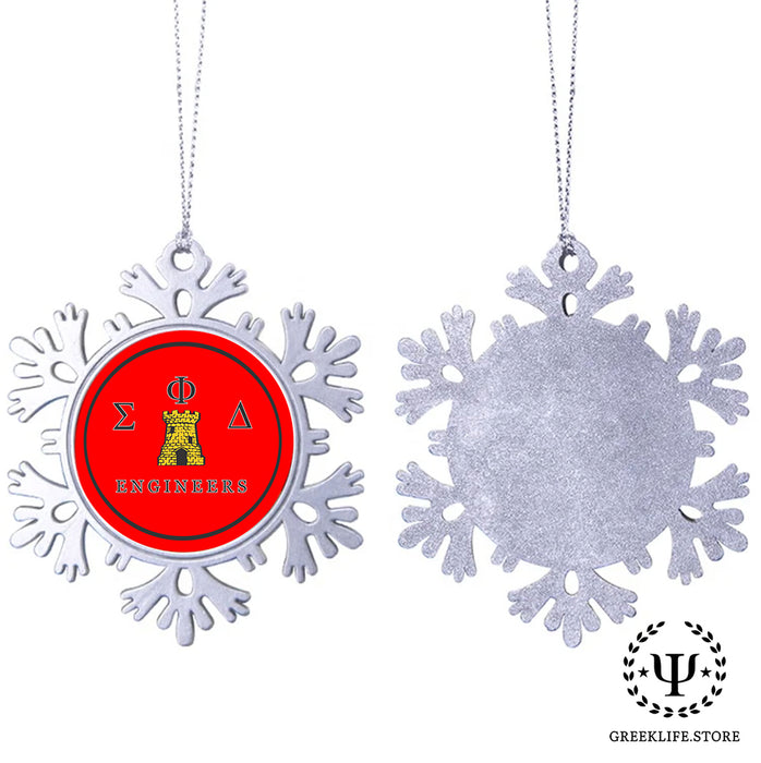Sigma Phi Delta Christmas Ornament - Snowflake Metal