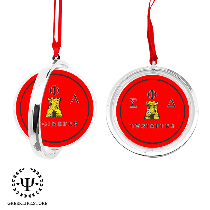 Sigma Phi Delta Christmas Reversible Flat Round Ornament