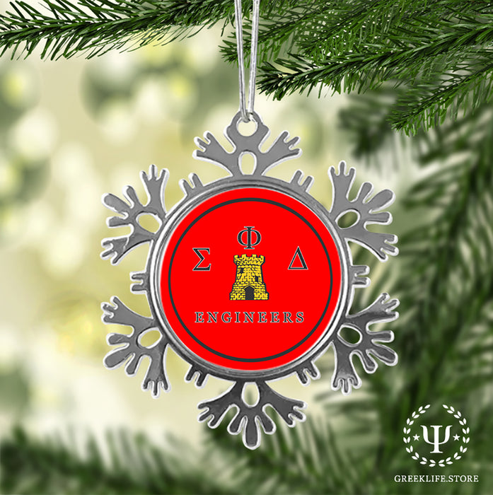 Sigma Phi Delta Christmas Ornament - Snowflake Metal