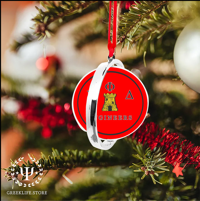 Sigma Phi Delta Christmas Reversible Flat Round Ornament