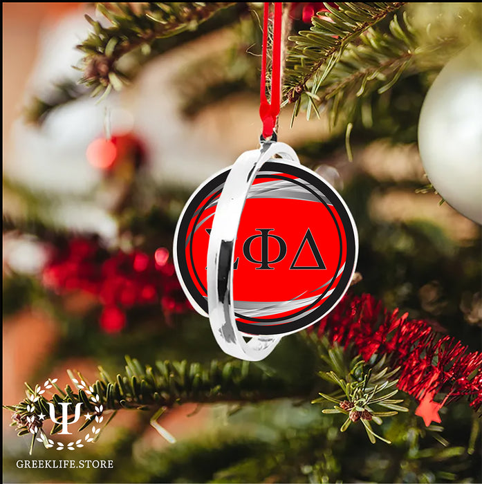 Sigma Phi Delta Christmas Reversible Flat Round Ornament