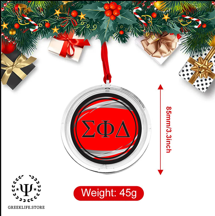 Sigma Phi Delta Christmas Reversible Flat Round Ornament
